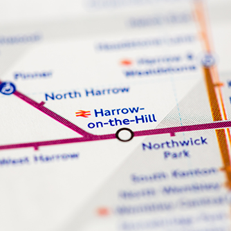 Harrow on the hill tube map